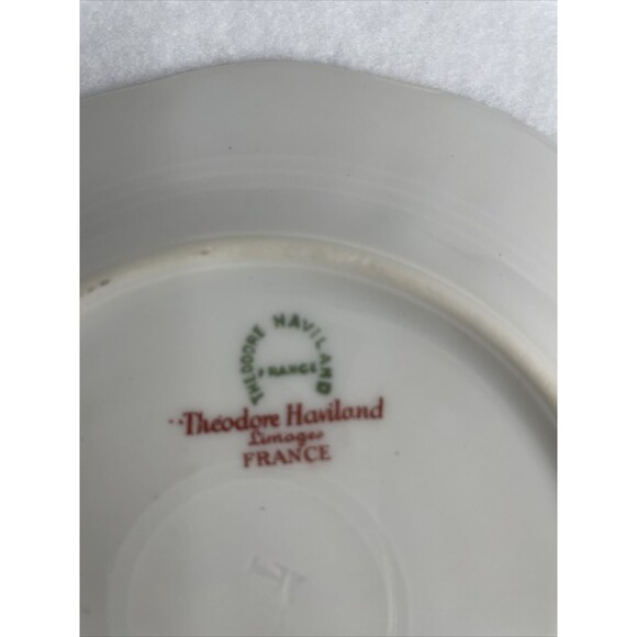 HAVILAND THEO Limoges France 6.5” Plate with Purple and Red Flowers - Picture 8 of 9